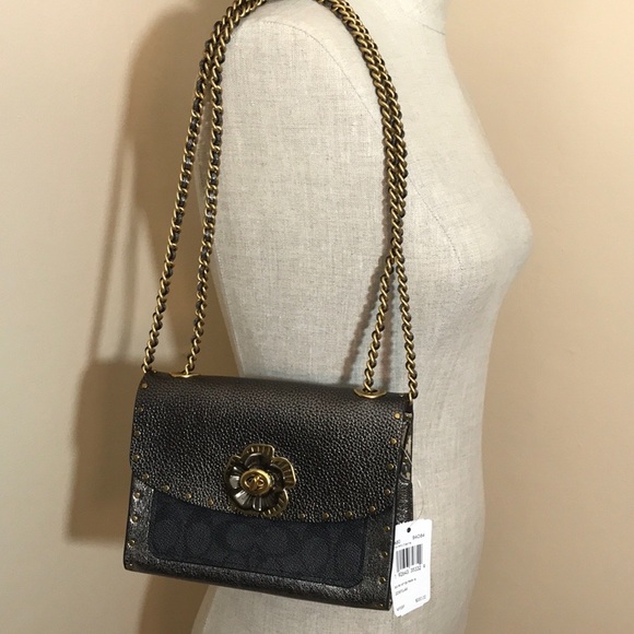 Coach Parker metallic snake detail rivets tea rose - Picture 6 of 8